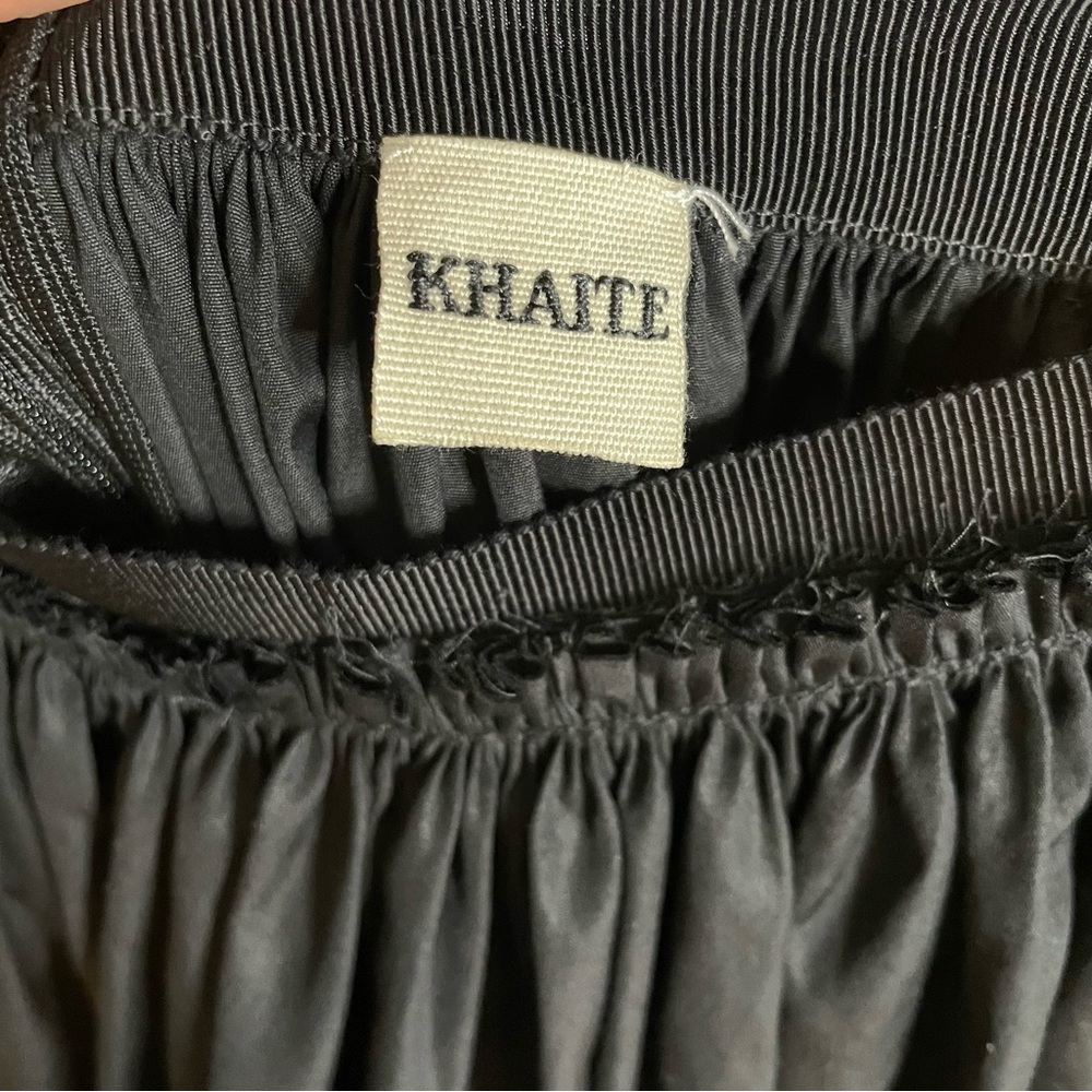 KHAITE Pleated Cotton-Poplin Midi Skirt In Black Women’s 12 - Picture 8 of 10